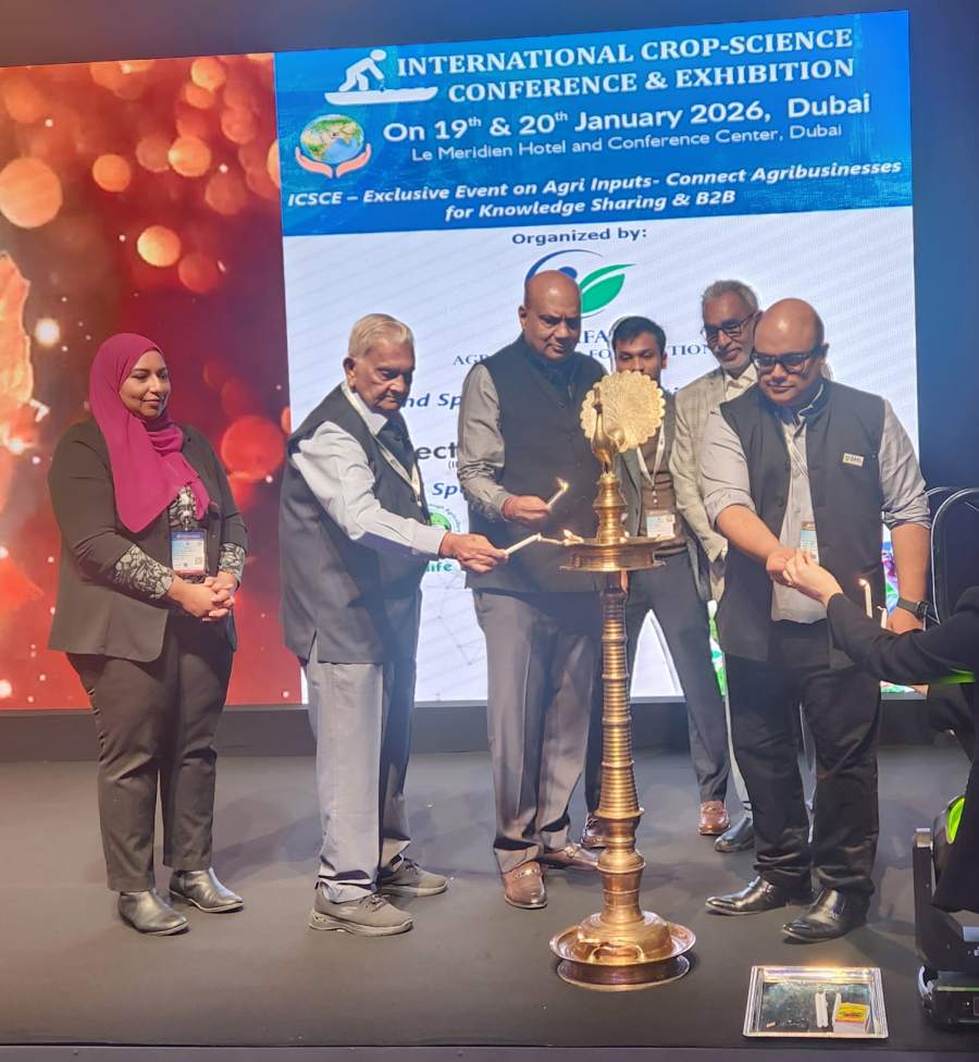 Pradip Dave, President of PMFAI, with other industry leadership, initiates the lamp lighting ceremony to kick off the event.